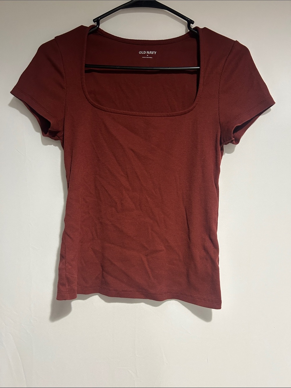 Old Navy Rust Square Neck Short Sleeve Tee